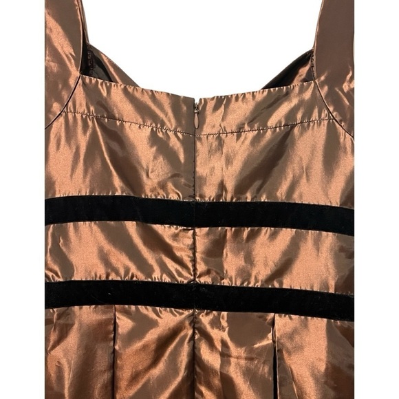 BCBG Paris Brown/Bronze Fit and Flare Taffeta Petticoat Cocktail Dress - Picture 7 of 14